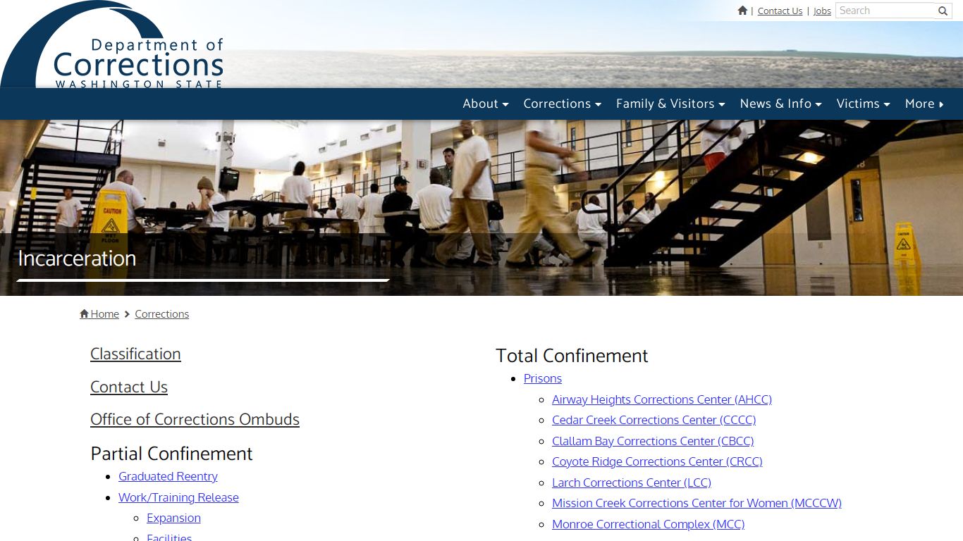 Incarceration | Washington State Department of Corrections
